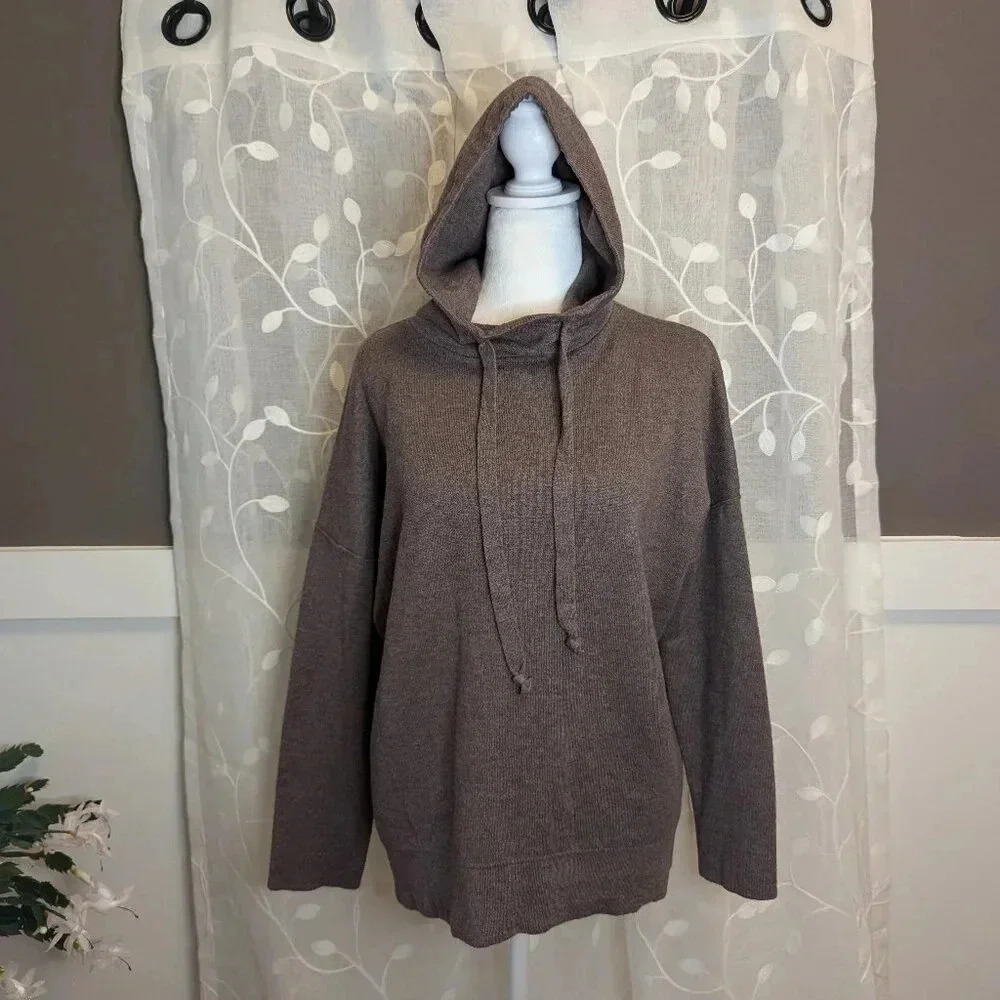 Rachel Zoe Muted Plum Cozy Hoodie Sweater, Size M